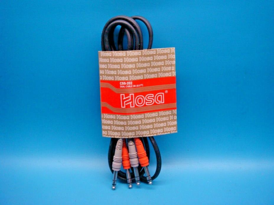 (1) HOSA CSS-202 DUAL 1/4 TRS TO 1/4 TRS STEREO INTERCONNECT CABLE 6.6FT (2M)