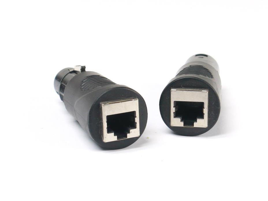 VRL RJ45 Ethernet to 5 Pin XLR DMX Female & Male Adapter Sets
