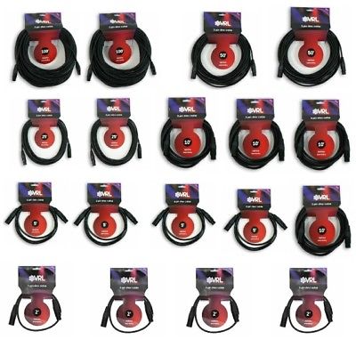 VRL 5 Pin DMX DJ Light Cable Pack 2-100ft  2-50ft  2-25ft  4-10ft  4-5ft  4- 2ft