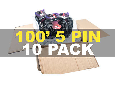 MASTER CASE of (10) VRLDMX5P100 5 Pin DMX Cables 100'