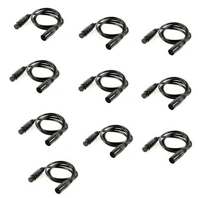 3 Pin DMX Cable 10 Pack Stage Light Wire 6.5ft for Moving Head Light Par Light