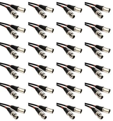 Chauvet DJ DMX3P50FT 3-pin/3-conductor DMX Cable - 50' (24-pack) Value Bundle