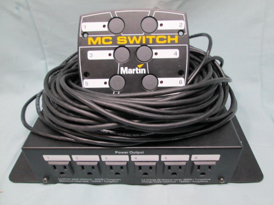 MARTIN MC SWITCH 6 On/Off Button Fixtures Light Controller, Power Box & Cable