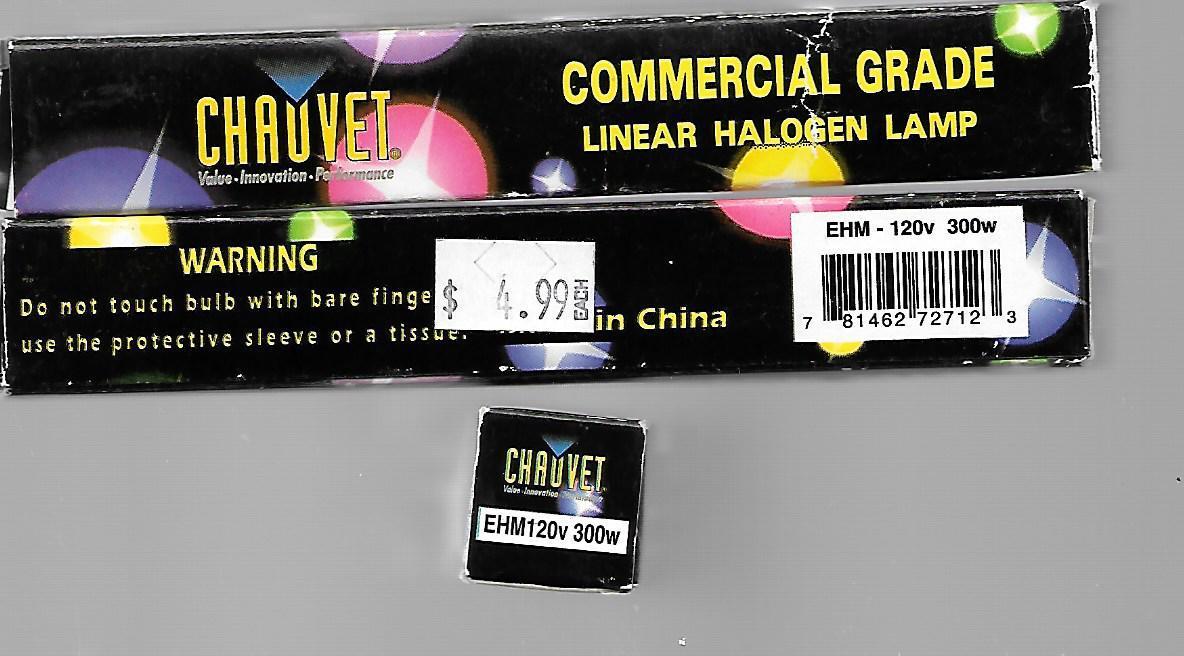 Chauvet- EHM-120V 300W- COMMERCIAL GRADE LINEAR HALOGEN LAMP--LOT OF 3