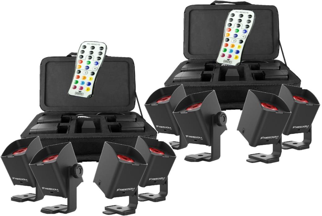 8 Pack Chauvet DJ Freedom H1 Wash Light System with 4x Freedom