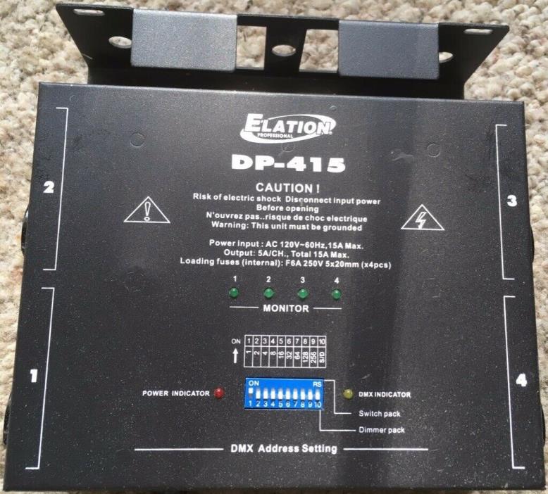 Elation DP-415 4-Channel Studio/Stage Light DMX Dimmer/Lighting Switch Pack