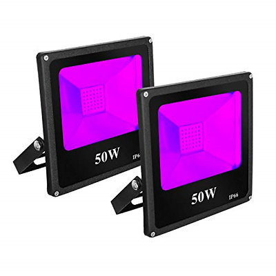 50W UV LED Black Light IP66 Waterproof, Toplanet 2 Pack Ultra-Violet LED Black
