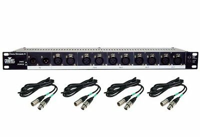 Chauvet*Data Stream*4 DJ Universal DMX-512 Optical Splitter+Cables FREE SHIP NEW