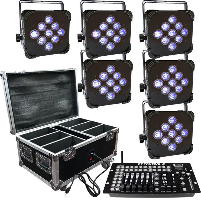 Wedding Up Lighting - 6 LED Battery Powered Wireless Lights w/Case & Controller
