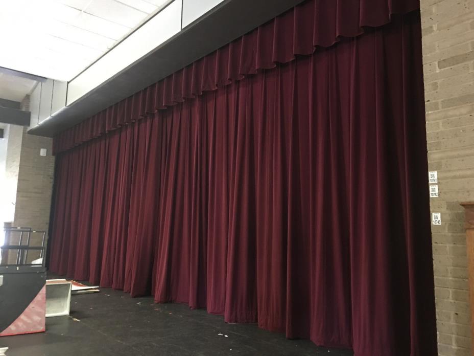 Pair of 12'x45' Stage Curtains Red Front & Black Backdrop w/ Hardware