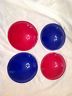 4 Vintage (2)HUB and (2) PYREX STAGE LIGHT LENS 7 9/16 DIA. blue/red