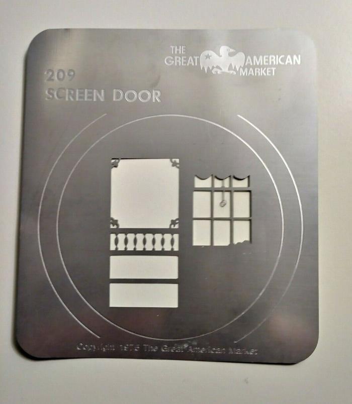 Vintage 1975 GREAT AMERICAN MARKET gobo creative metal template SCREEN DOOR 209