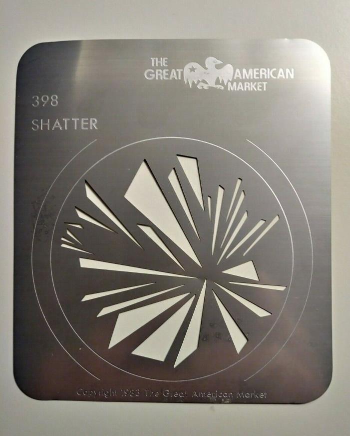 Vintage 1983 GREAT AMERICAN MARKET gobo creative metal template SHATTER 398