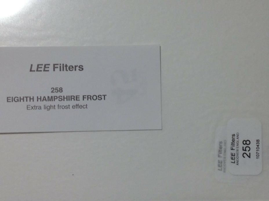 Lee Filters L258 Eighth Hampshire Frost Lighting Gel Sheet  21