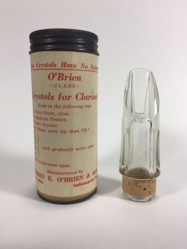 Vintage O'Brien Genuine Crystal Clarinet Mouthpiece in Original Tube Model No.4