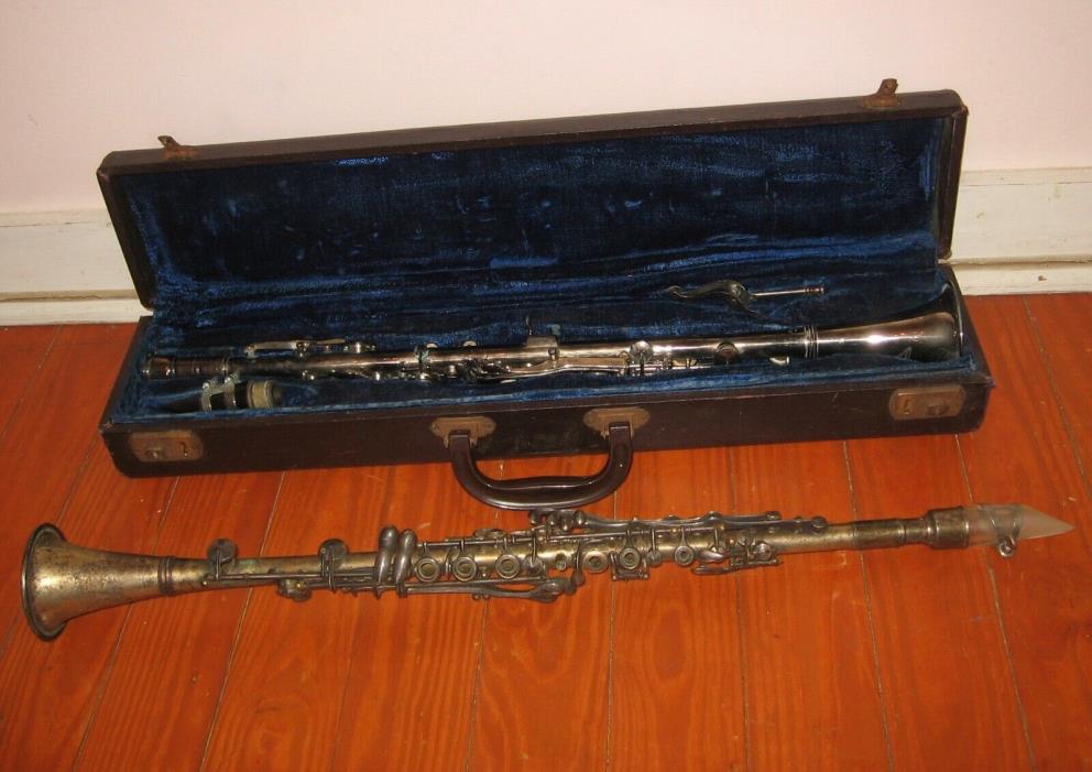 Two Metal Clarinets. 