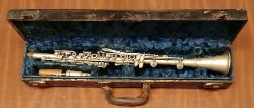 RARE VINTAGE P.X. LAUBE METAL CLARINET - KEY OF Bb - LOW PITCH