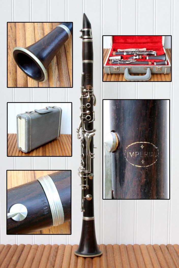 Vintage Wooden Imperial Clarinet With Case And Mouthpiece Bb?