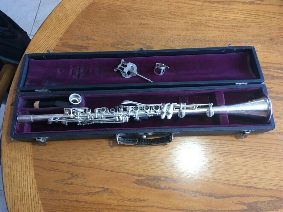 Cavalier Clarinet Made in Elkhart, IN 1930s Vintage Silver open holed with case