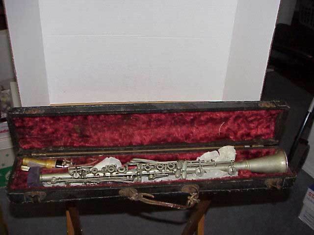 Antique P.X. Laube Metal Clarinet and Case Free Shipping