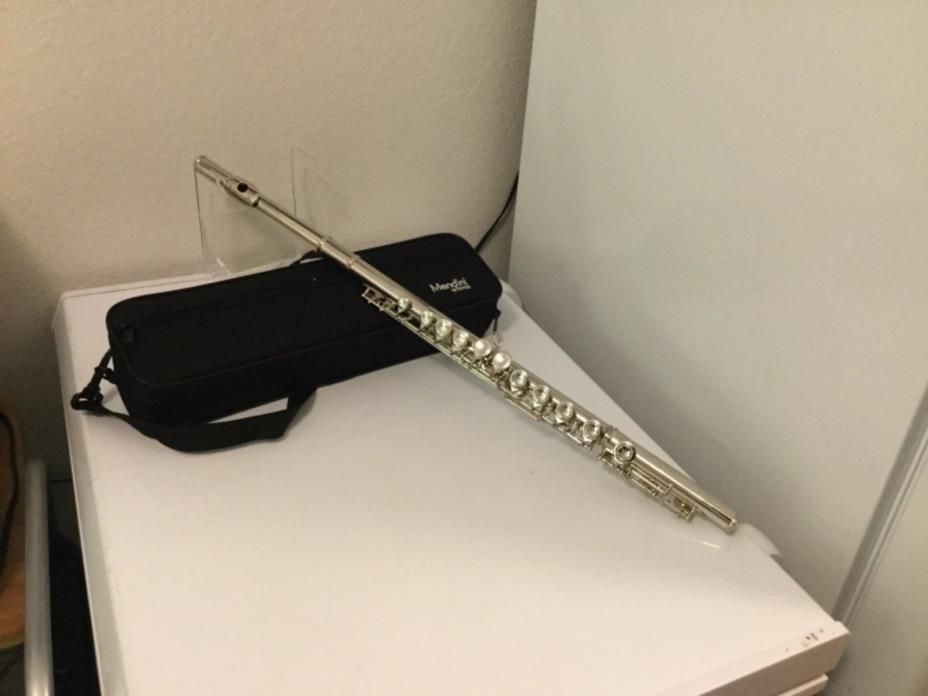MENDINI NICKEL PLATED / SILVER C FLUTE 16 KEY w/Split E CLOSED HOLE -MFE-N