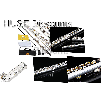Glory Silver Plated Intermediate Open/Closed Hole C Flute Bundle with Case, T...