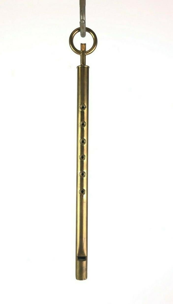 Solid Brass Flute Made in Italy 6 Hole Musical Instrument Wind Vintage
