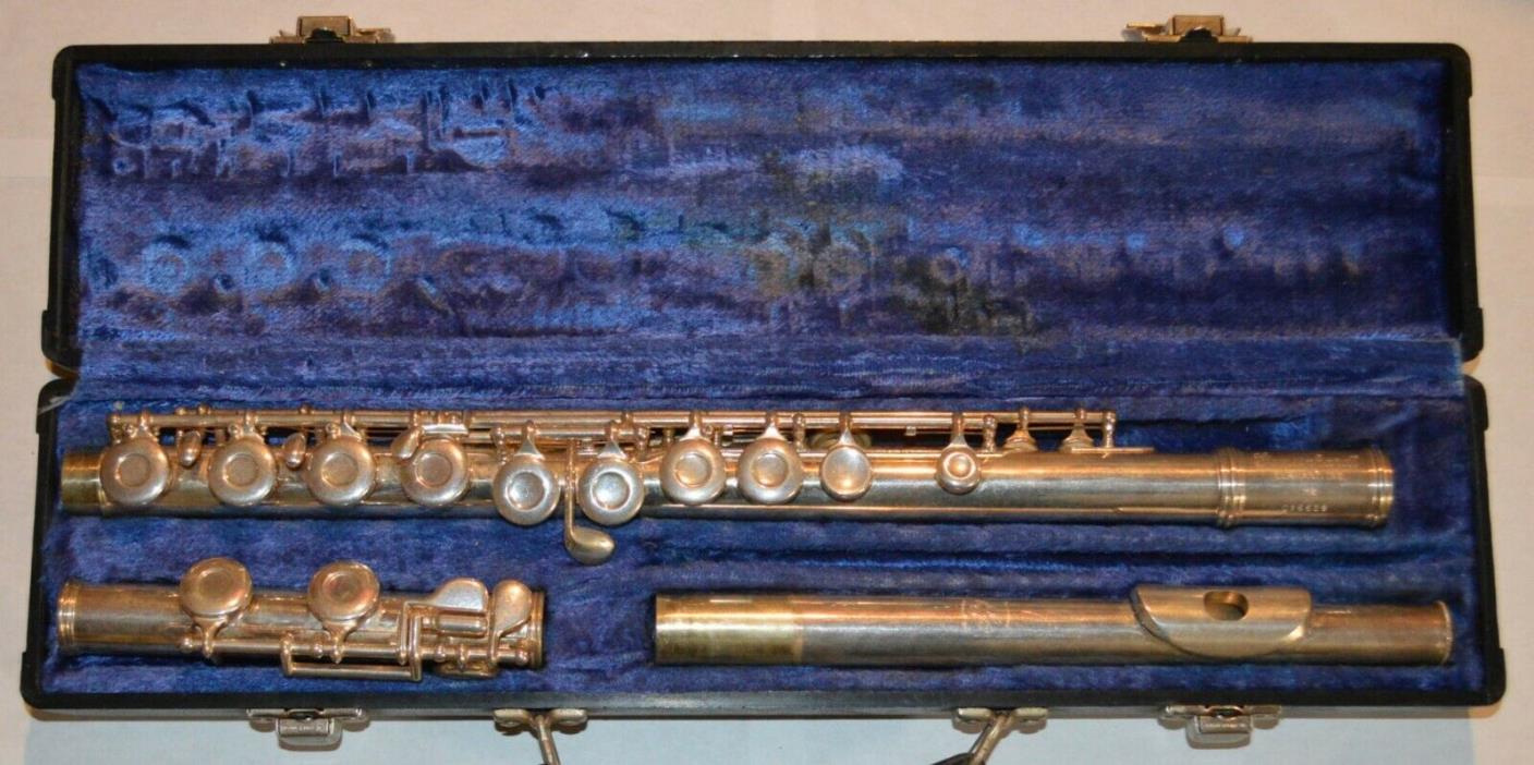 Vintage Silver Plated Gemeinhardt M2 Flute Elkhart Hard Case