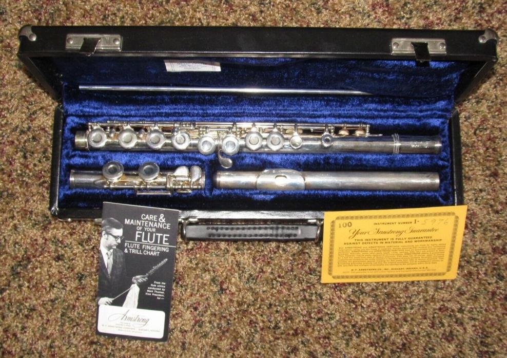 armstrong #100 flute Solid silver head, nickel silver body, closed hole.