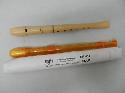 Genuine MPI Prism #211213 Soprano Recorder with Case & MIE Renaissance LOT of 2