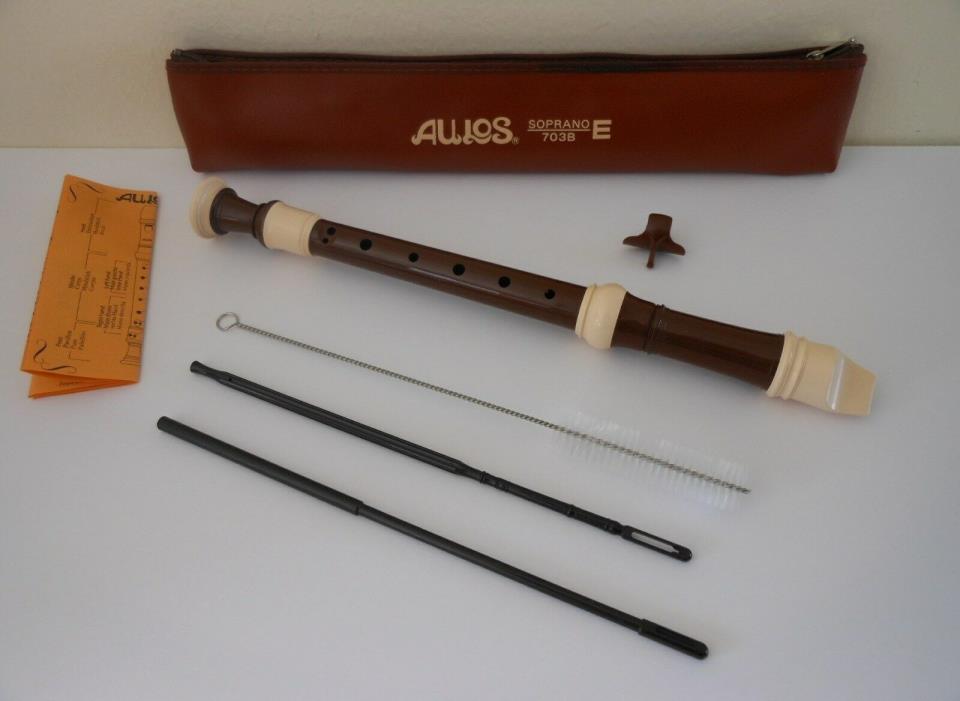 Aulos ~ Classroom Recorder ~ Light Brown Soprano~ 6 Piece ~ English ~ 703B