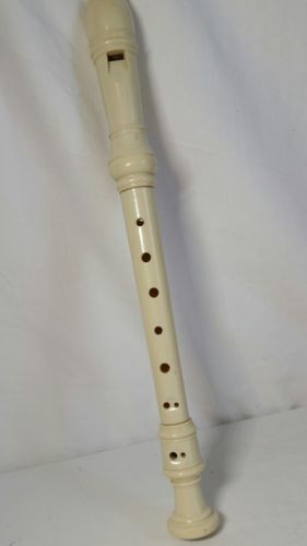 Soprano C Recorder White One Piece Double Holes Baroque English Fingering