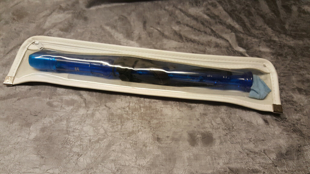 Kingsley Kolors Transparent Blue Recorder w Band Strap