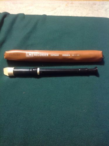 LMI Recorder Soprano 650502B Made in Korea - With Brown Case