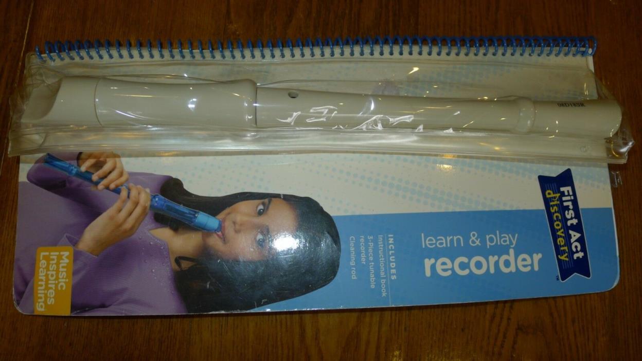 First Act Discovery Recorder music instrument with music book and plastic coveri
