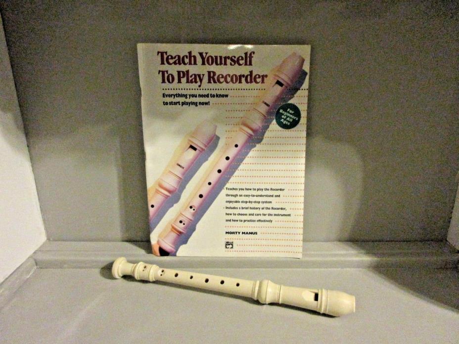 Ivory Soprano Recorder Flute Baroque Musical Instrument WITH BOOKLET
