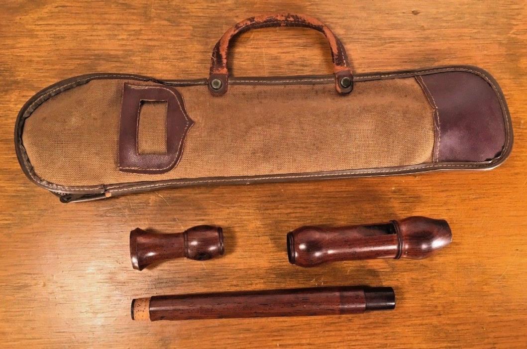 Vintage Antique KOCH RECORDER 3 Pc COCOBOLO Wood w/ Carry Case USA