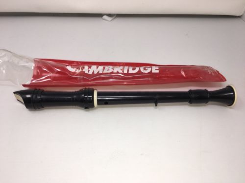 Black Elementary Recorder W/ Carrying Bag & Instructions 10.5” Cambridge Trophy
