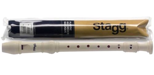 Stagg REC-BAR Plastic Recorder, Baroque Fingering, Soprano, Cream