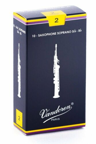 Vandoren 10 PACK Traditional Soprano Saxophone Reeds # 2 Strength 22 SR202
