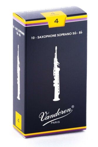 Vandoren 10 PACK Traditional Soprano Saxophone Reeds # 4 Strength 4 SR204