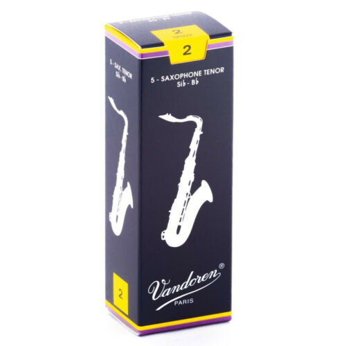 Vandoren 5 PACK Traditional Tenor Saxophone Reeds # 2 Strength 2 SR222