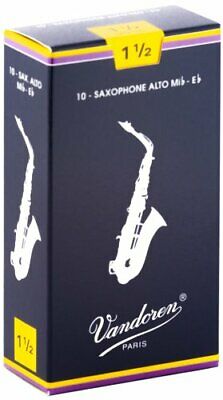Vandoren 10 PACK Traditional Alto Saxophone Reeds # 1.5 Strength 1 1/2 SR2115