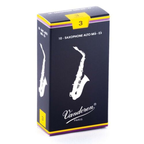 Vandoren 10 PACK Traditional Alto Saxophone Reeds # 3 Strength 3 SR213