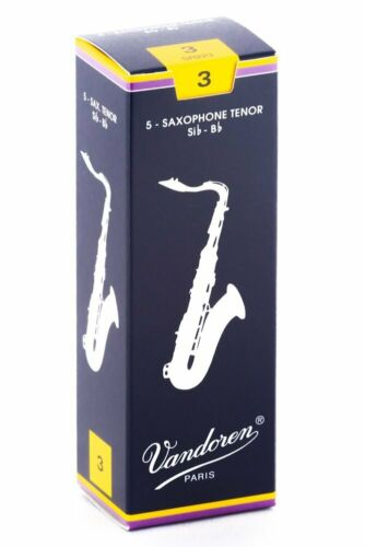 Vandoren 5 PACK Traditional Tenor Saxophone Reeds # 3 Strength 3 SR223
