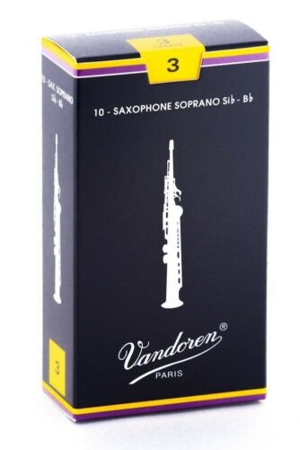 Vandoren 10 PACK Traditional Soprano Saxophone Reeds # 3 Strength 3 SR203