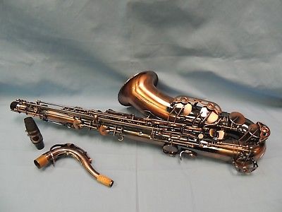 GORGEOUS! Rare Antiqua Tenor Sax Saxophone W/Copper Finish & Hard Case Pre-Owned