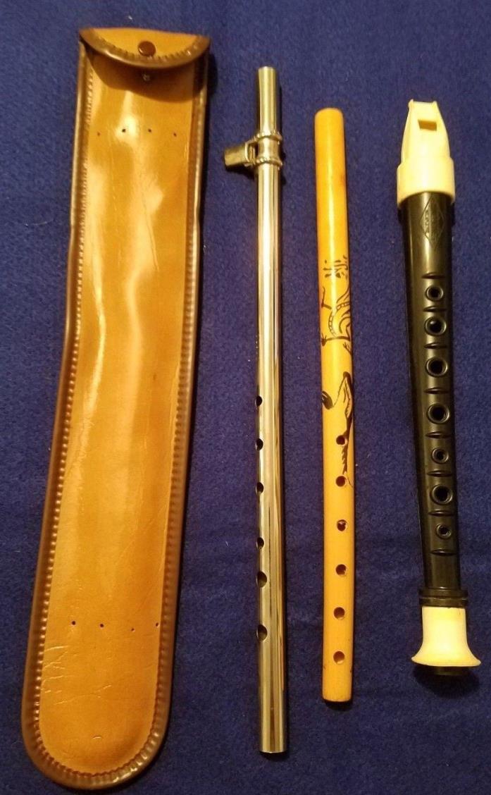 Vintage Flute Lot Melody Flute Symphonet Flutophone Japanese Wooden 6 Hole Flute