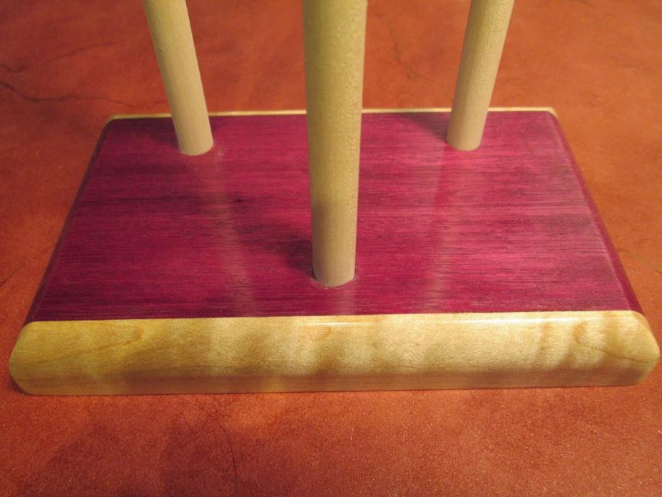 Handmade Purple Heart with Maple Penny Whistle Stand.