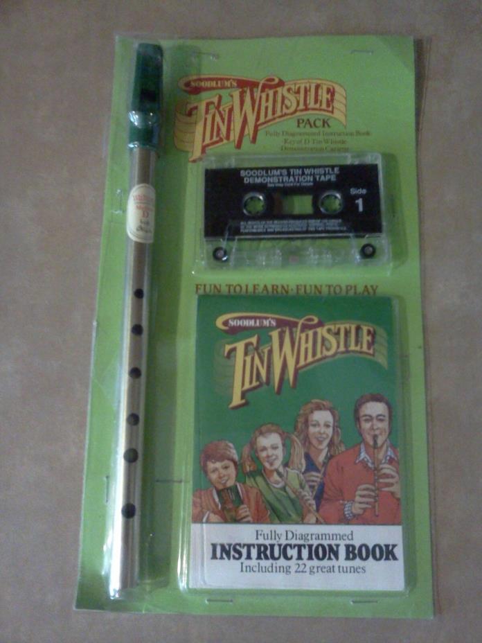 Soodlum's Tin Whistle Pack Mellow D Cassette Tape with Fully Diagrammed Book